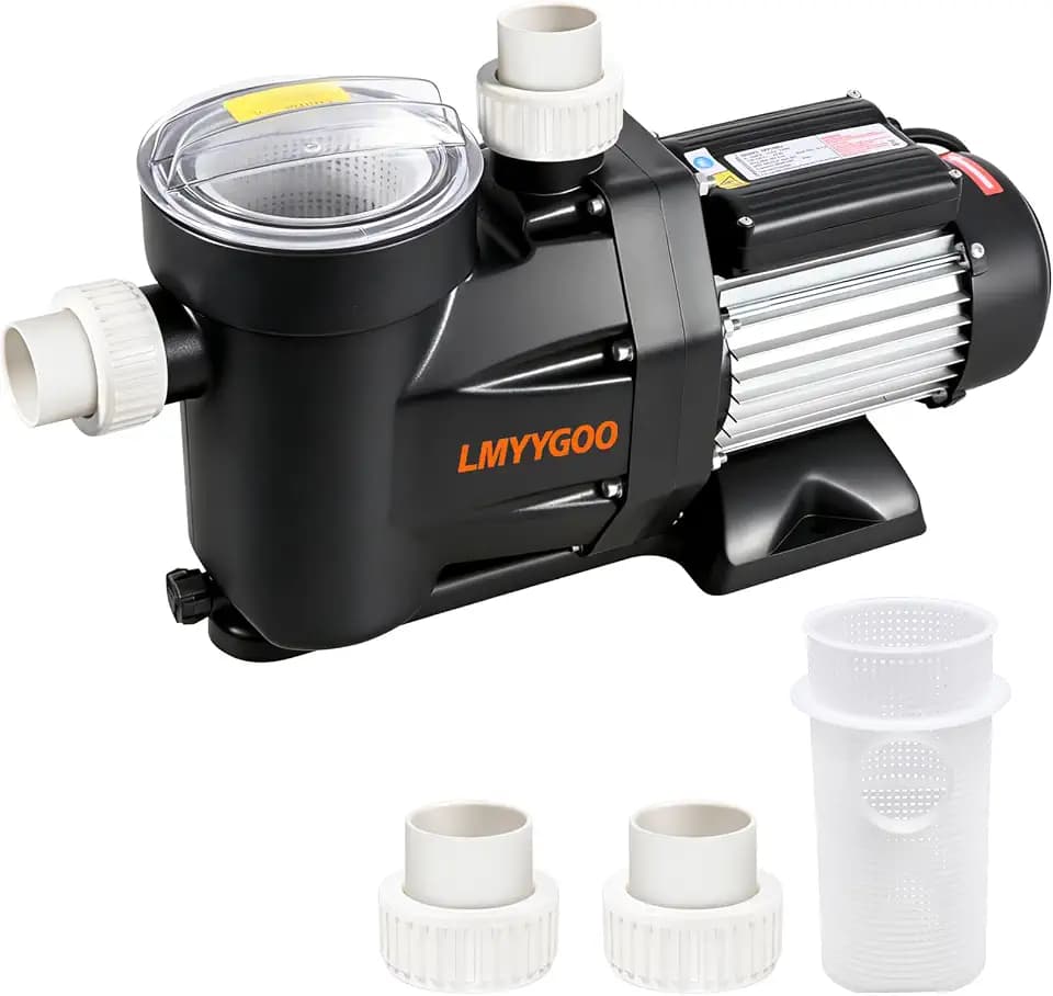 Swimming Pool Pump, 2.0HP 110V/1500W, 7135GPH Above Ground Pool Pump with Strainer Basket, High Flow Single Speed Pump In/Above Ground Swimming Pool Pump for Easy Installation and Maintenance