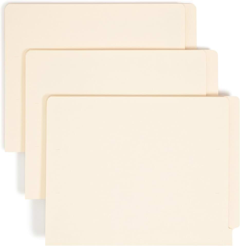 Smead Shelf-Master End Tab File Folders, 100 Count, Manila, Reinforced Straight-Cut Tabs, Letter Size