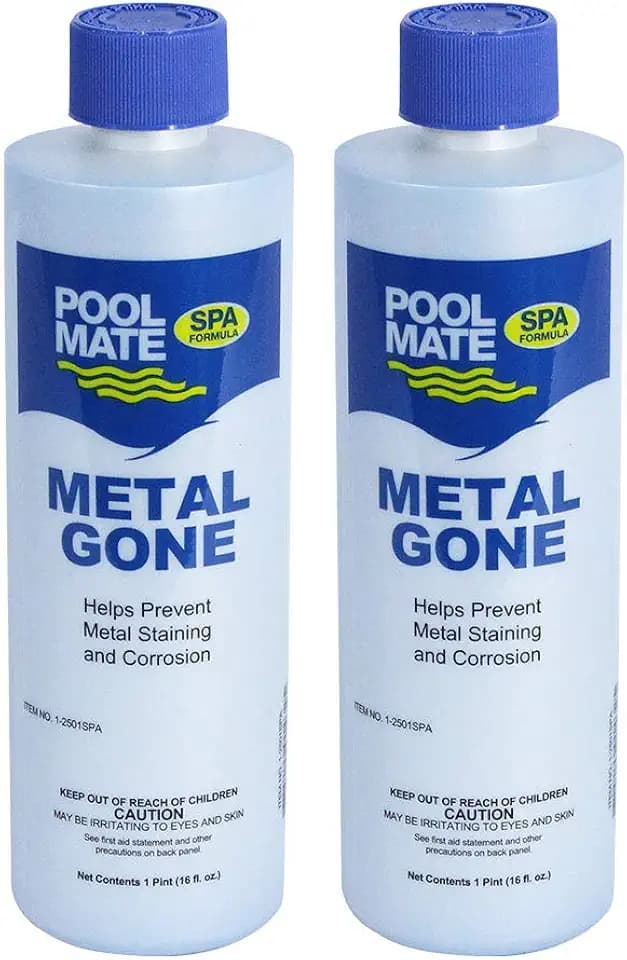 Pool Mate 1-Pint 2-Pack Premium Metal Gone for Hot Tubs, Spa Metal Remover