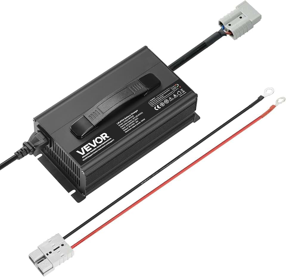 VEVOR 24 V 20 A Lithium-Batterieladegerät, 29,2 V, DC Ladespannung, mit Anderson-Anschluss, LED-Anzeige, 0-V-Aktivierung, für Lithium-LiFePO4-Deep-Cycle-Akkus von Booten, Wohnmobilen