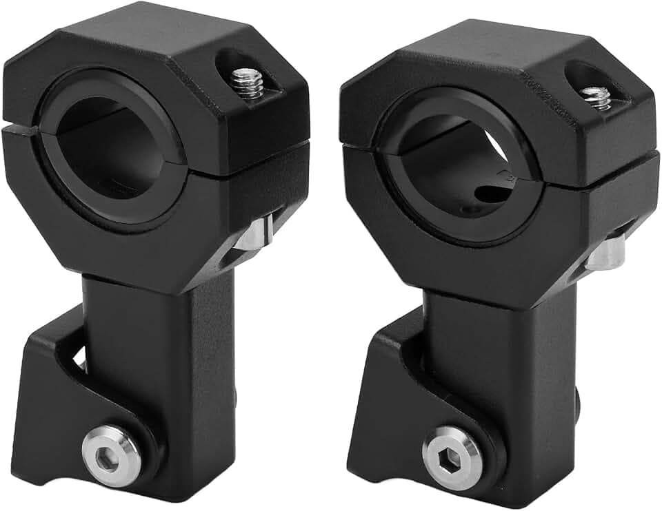 KIMISS 2 Stück Scheinwerfer-Montagehalterung, Aluminium-Scheinwerfer-Halterungsklemme M5 Blende 18 Mm-30 Mm Verstellbare Scheinwerfer-Klemmhalterung für Motocross Offroad ATV UTV
