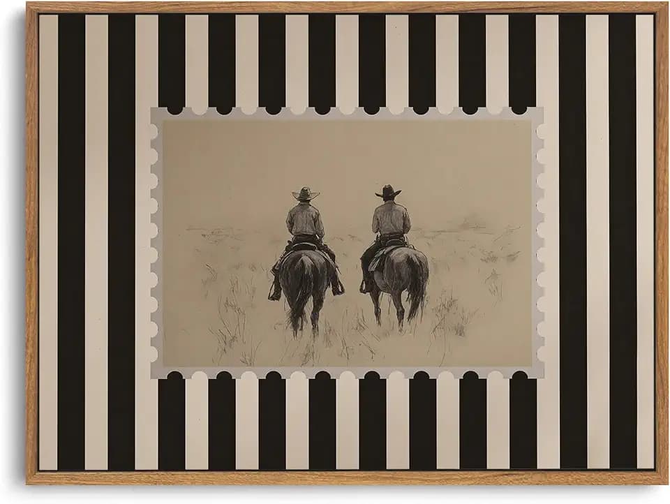 ZZLWBKGL Western Wall Decor Vintage Framed Wall Art Cowboy Canvas Art