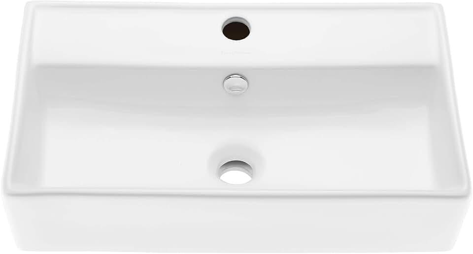 Claire 22" Rectangle Wall Mount Bathroom Sink in Glossy White