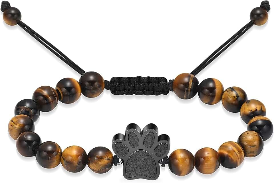 constantlife Cremation Bracelet for Pets Ashes - Dog Paw Pendant Bangle Stainless Steel Memorial Urn Jewelry