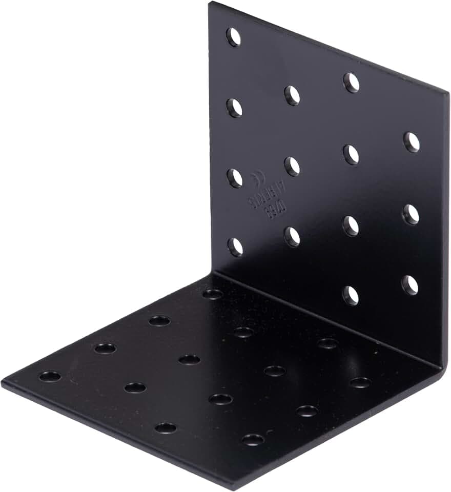 Alberts 824907 Lochplattenwinkel - schwarz - kunststoffbeschichtet - 80 x 80 x 80 x 2,5 mm | 25er Set