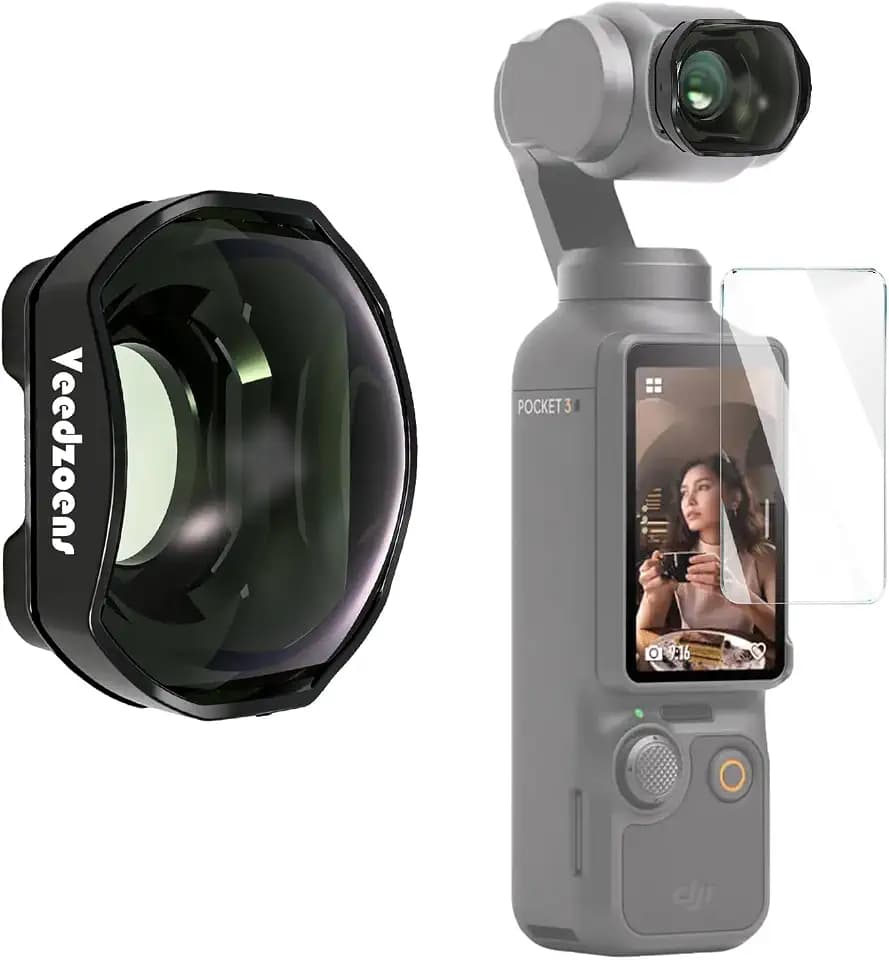 Multi-Layer Coated Optical Glass 2X Magnetic teleconverter for DJI Osmo Pocket 3 Pocket 4, Complete Kit with Portable Box and HD Screen Protector
