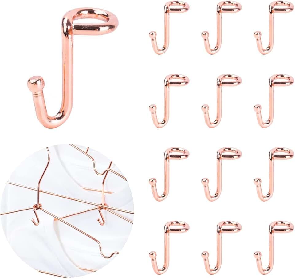 Kleiderbügel, 36 Stück, stabile Aufhänger, rotgoldenes Metall, Outfit-Kleiderbügel, Verlängerungs-Clips, Mini-Haken
