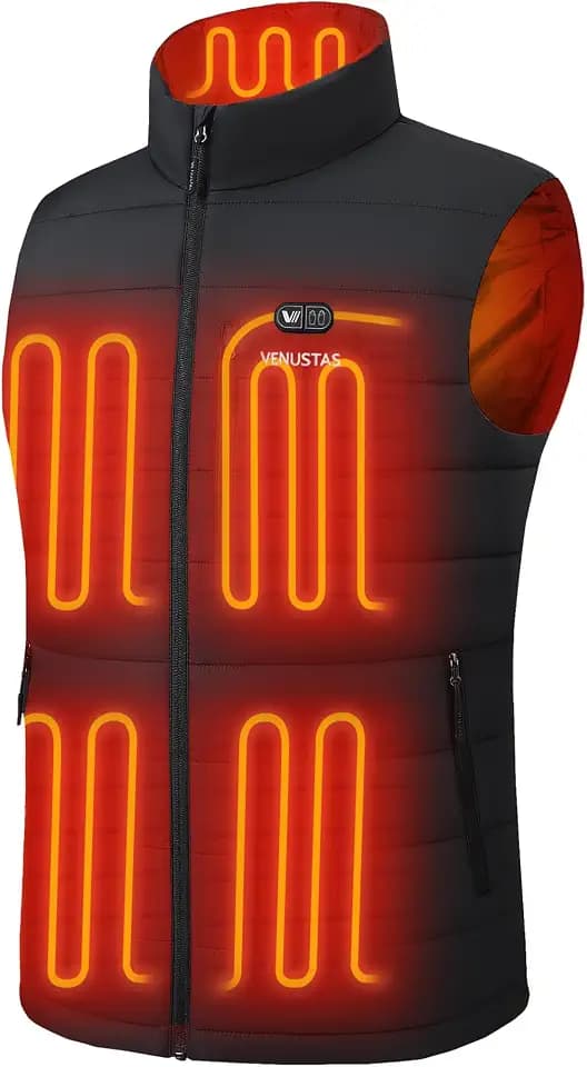 Venustas Men's 12V Dual-Control Heated Vest with Battery Pack for Work