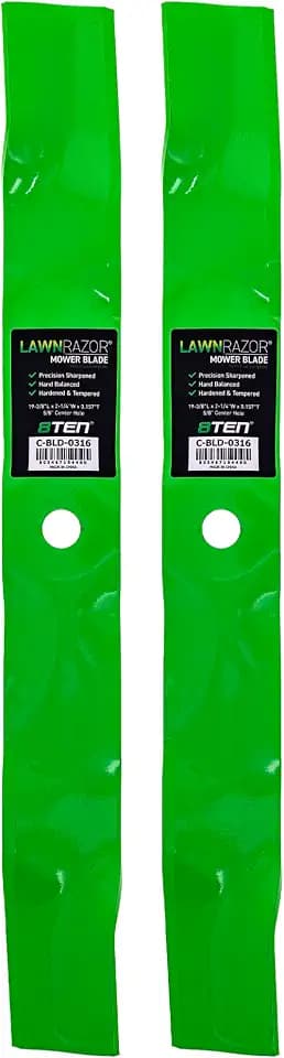 8TEN LawnRAZOR Blade Set for John Deere Sabre 1438 1538 1338S GX00166 38 Inch Deck (Mulching) 2 Pack