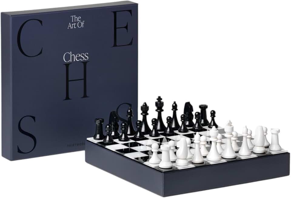 Printworks Classic Art of Chess Set, Black & White - Acrylic Chess Board