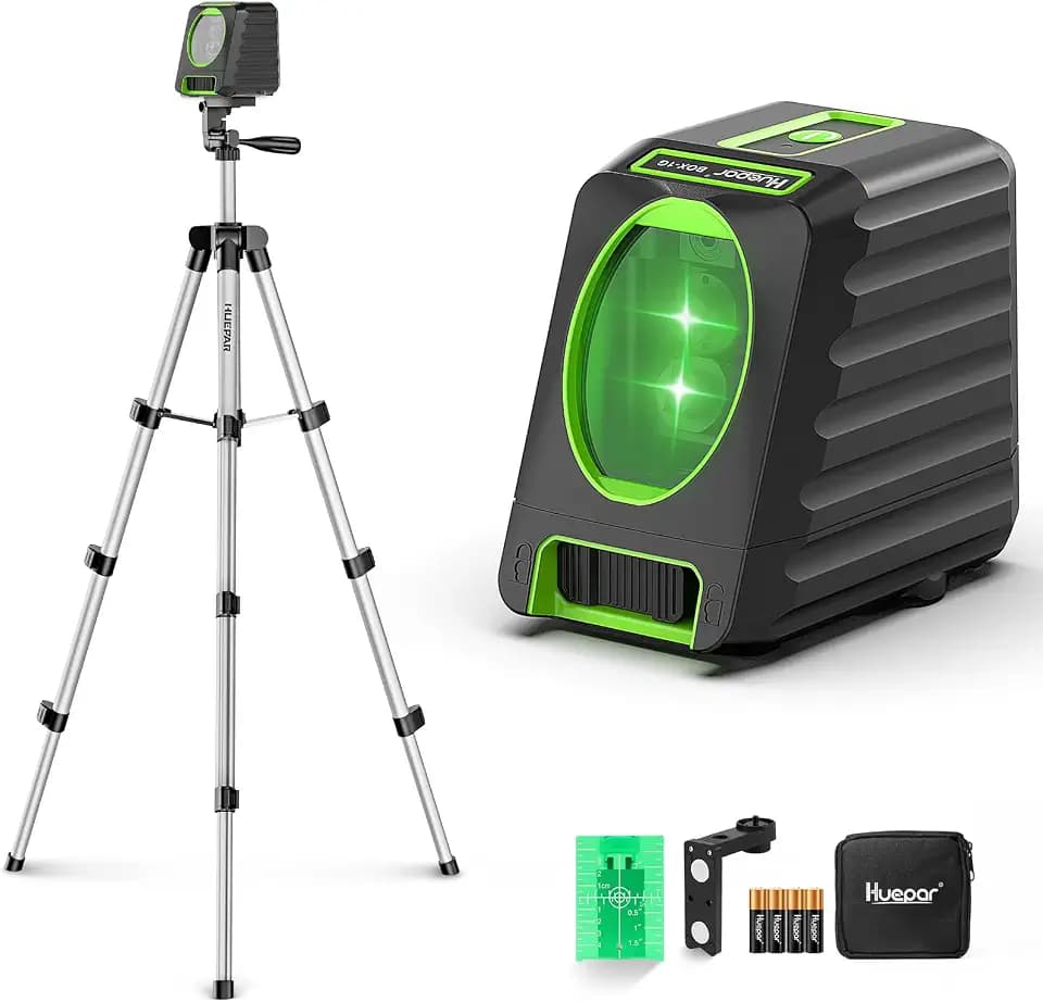 Laser Level and 40in Tripod, Huepar 150°/150Ft Laser Level with Pulse Mode