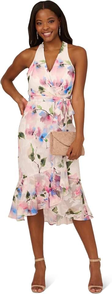 Adrianna Papell Printed High-Low Dress