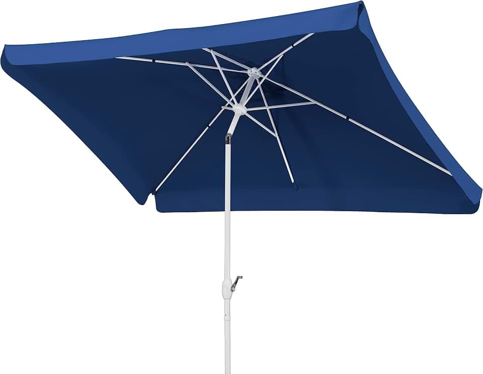 Schneider Sonnenschirm Oslo, blau, 300 x 200 cm rechteckig, 752-09, Gestell Stahl, Bespannung Polyester, 5.3 kg