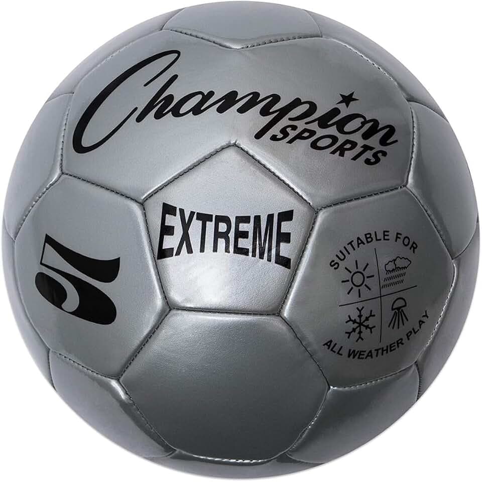 Champion Sports Extreme Series Soccer Ball – Sizes 3, 4, 5, Soft Touch, All Weather, High Air Retention, Youth & Adult League Balls for Training, Games, Outdoor & Indoor Play, Multiple Colors