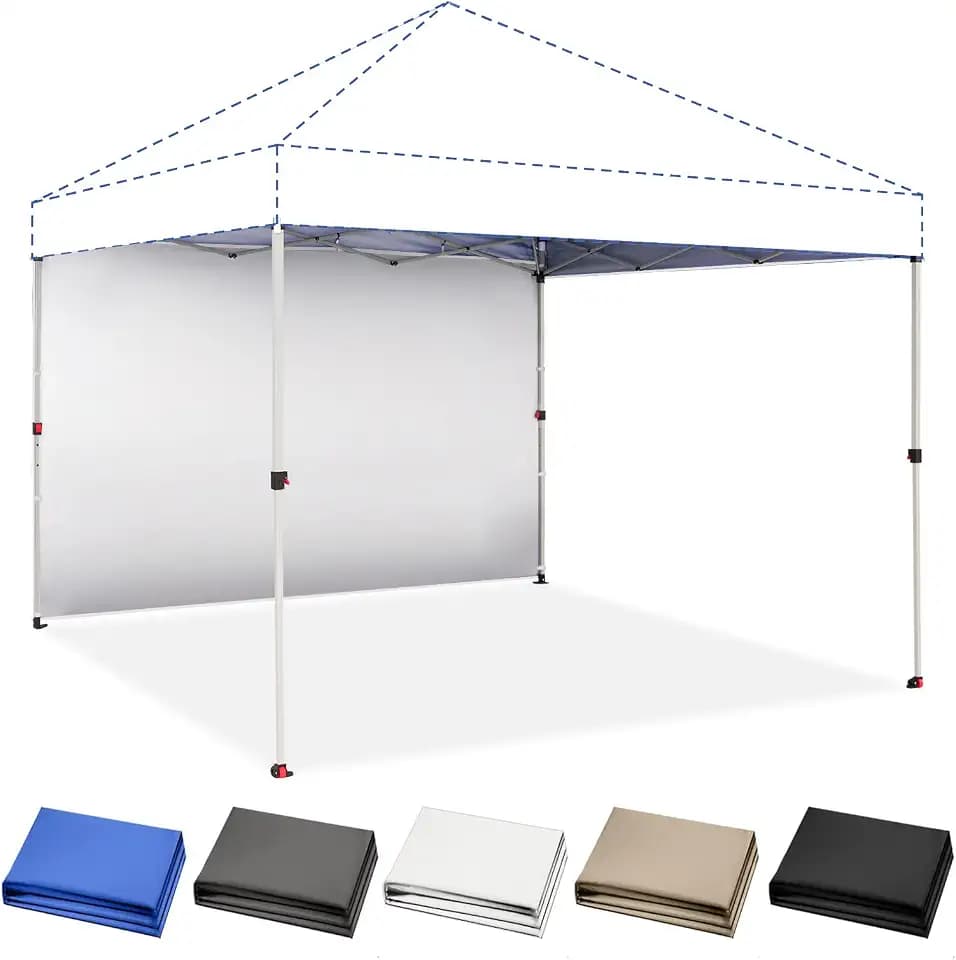 CROWN SHADES Sidewall Only for 10x10 Pop up Canopy Tent (1pc, White)