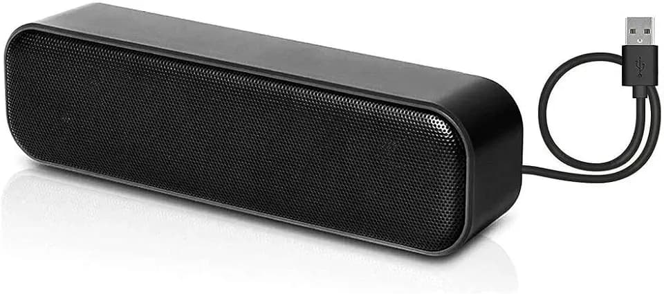 USB-Computer-Lautsprecher, kabelgebundener Computer-Soundbar-Lautsprecher, Stereo, USB, Mini-Soundbar-Lautsprecher für PC, Tablet, Desktop, Laptop, kompakt mit 2.0-System