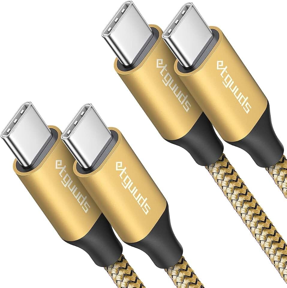 etguuds USB C to USB C Cable 3ft, 2-Pack 60W C to C Cable Fast Charging