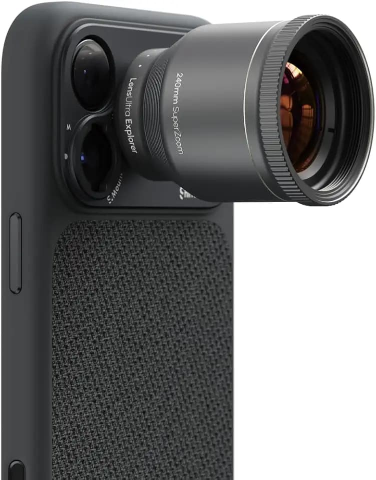 ShiftCam LensUltra 240 mm Super-Zoom-Teleobjektiv für iPhone 17 Pro/16/15 & Android – Fluoritglas Mobile Kameralinse für Wildtier-, Vogel-, Sport- und Konzertfotografie