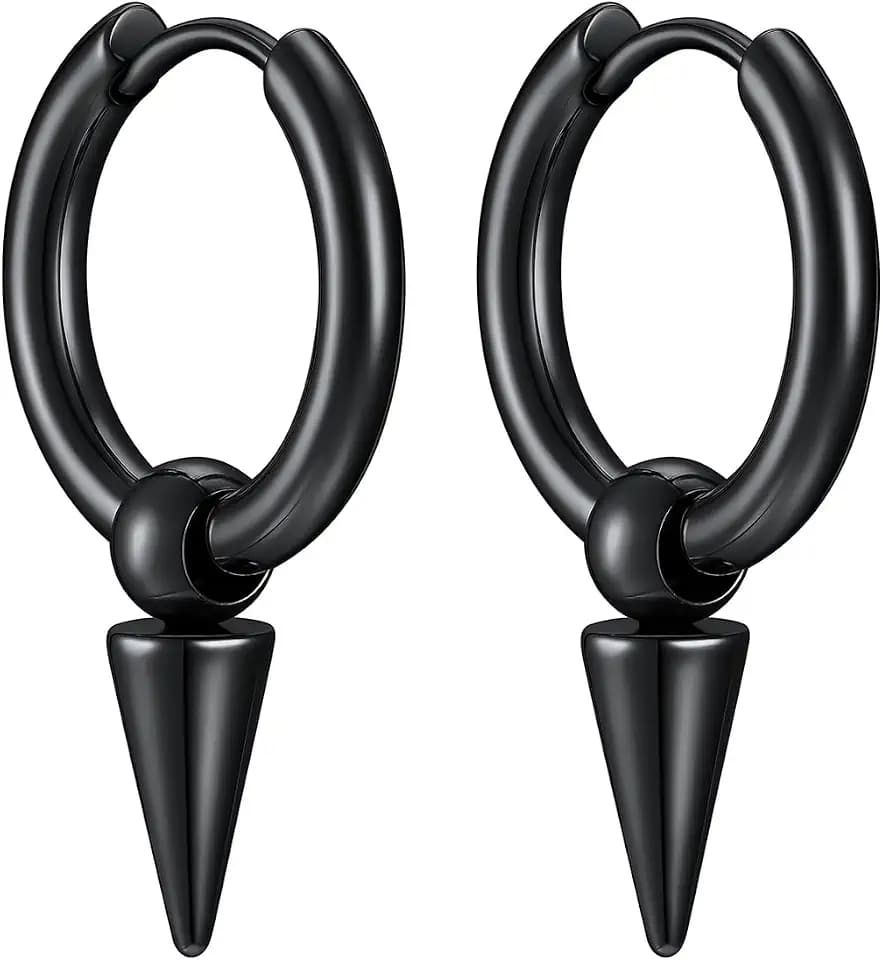 Richsteel Dangle Earrings for Men,Stainless Steel Silver/Black/Gold plated