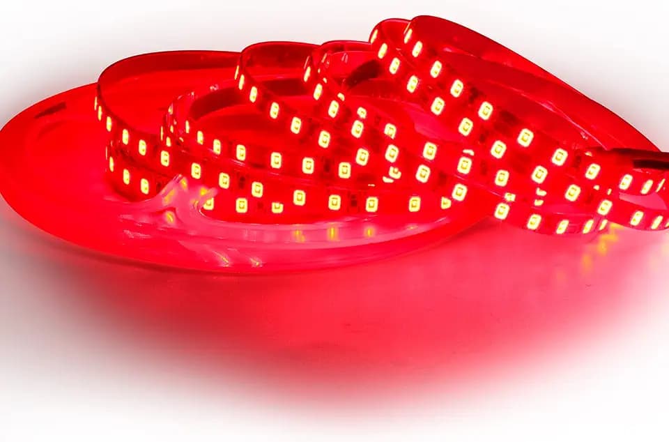 12V LED Strip Lights, 5mm Wide Ultra Narrow Red 16.4ft SMD 2835 IP20 120 LEDs/M, Total 600 LEDs Rope Light Strip for Bedroom, Kitchen, Advertising Decoration
