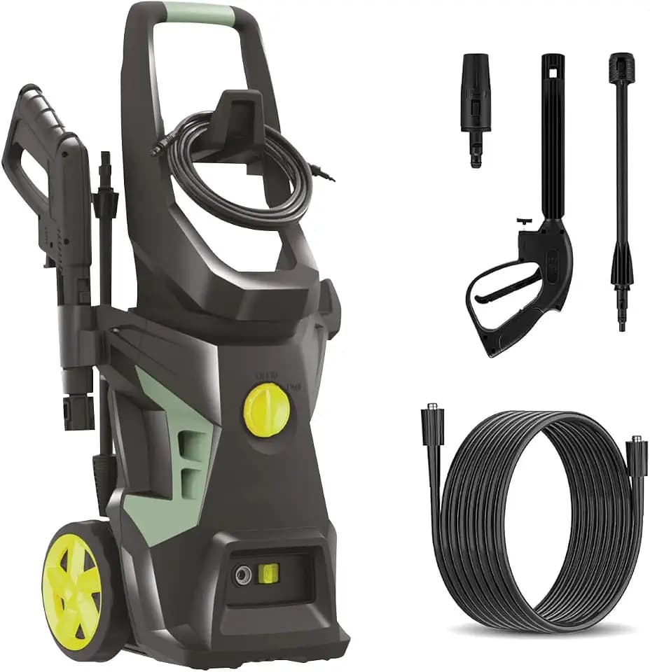 Avilia Hochdruckreiniger mit Motor 2000 W, 8 Zoll Räder, Griff, Druck 180 bar, 7,5 l/min, Kanister 7 l, Schlauch 6 m, Kabel 5 m, ideal für die Reinigung von Auto, Motorrad und Fahrrad