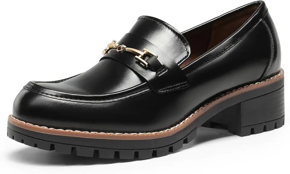 DREAM PAIRS Women's Chunky Loafers Dressy Business Shoes