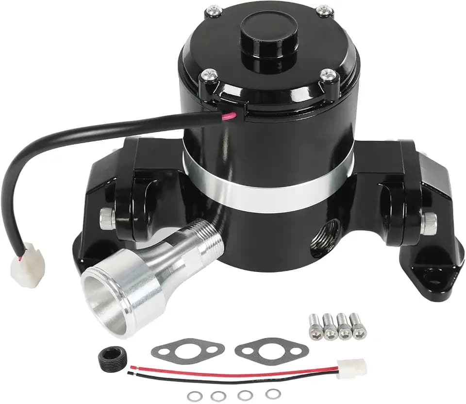 Small Block Electric Water Pump Replacement For Chevy 283-327-400 SBC High Volume Flow 35 GPM Black