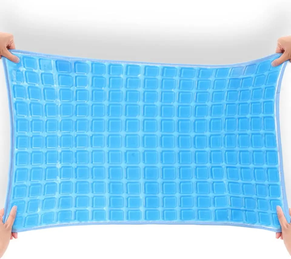 Dioche Cooling Gel Pillow Mat for Sleeping, Breathable Gel Cushion Pad with Non-Slip Straps, Soft Foldable Cooling Pillow Topper for Hot Sleepers, Home & Salon Use (22.8" x 15.7")