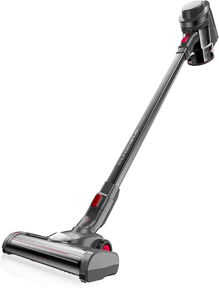Cecotec Vertikal Staubsauger Conga ThunderBrush 770 Immortal. 3 en 1 ohne Kabel, Immortal Battery, Zyklon- Technologie, 2 austauschbare Bürsten und Technologie 360º (25,9 V, Rot)