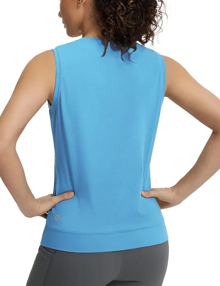 baleaf Women's Sleeveless Workout Tank Tops Stretch Soft Top Yoga Athletic Running Breathable Lightweight Tennis Shirts Gym