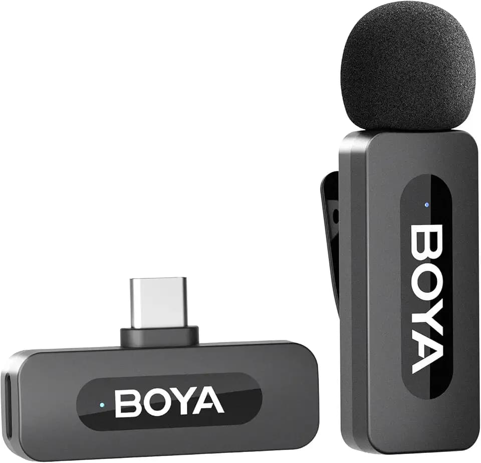 BOYA BY-V10 USB-C kabelloses Mikrofon, Mini-Ansteckmikrofon mit Geräuschunterdrückung, kompatibel mit Android/Typ-C-Smartphone, Laptop, YouTube, Podcast, Facebook, Vlogging Aufnahmen
