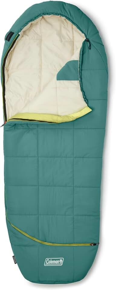 Coleman Big Bay 0/20/40°F Cold-Weather Sleeping Bag, Adult Mummy Sleeping Bag with Headrest, Foot Ventilation, & Storage Sack, Big & Tall Options