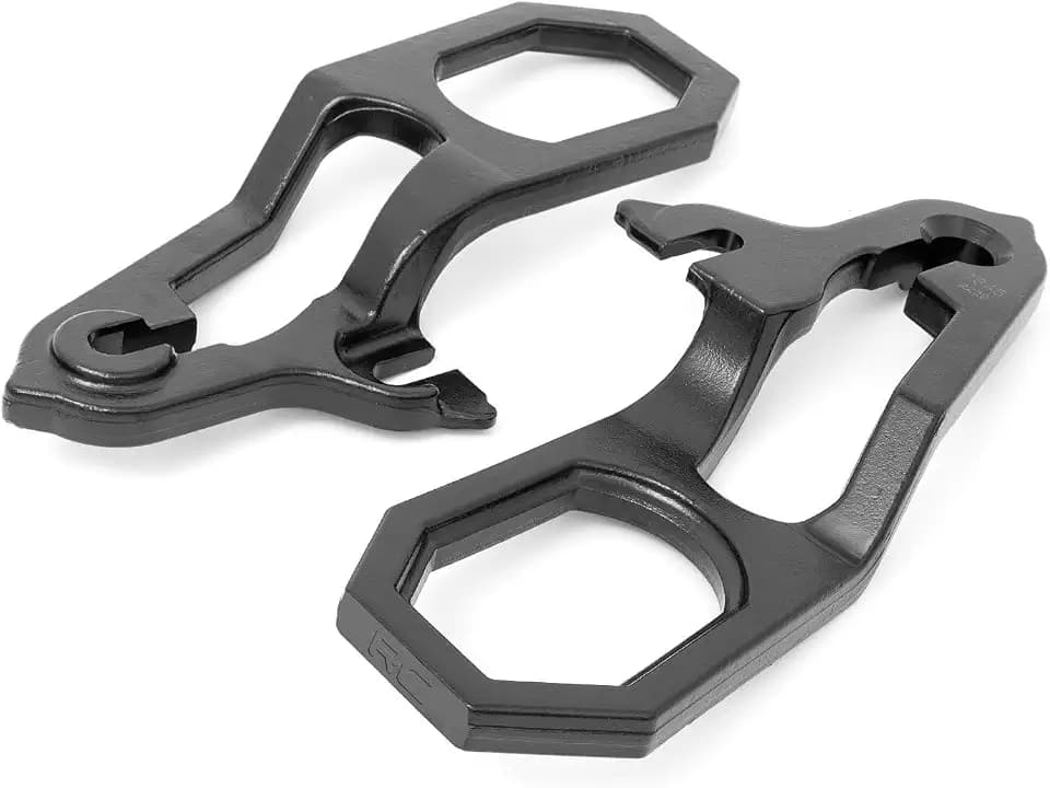 Rough Country Forged Tow Hook Mounts for RAM 1500 (2019–2026) – Heavy-Duty Steel Recovery Hooks, No Drill Installation