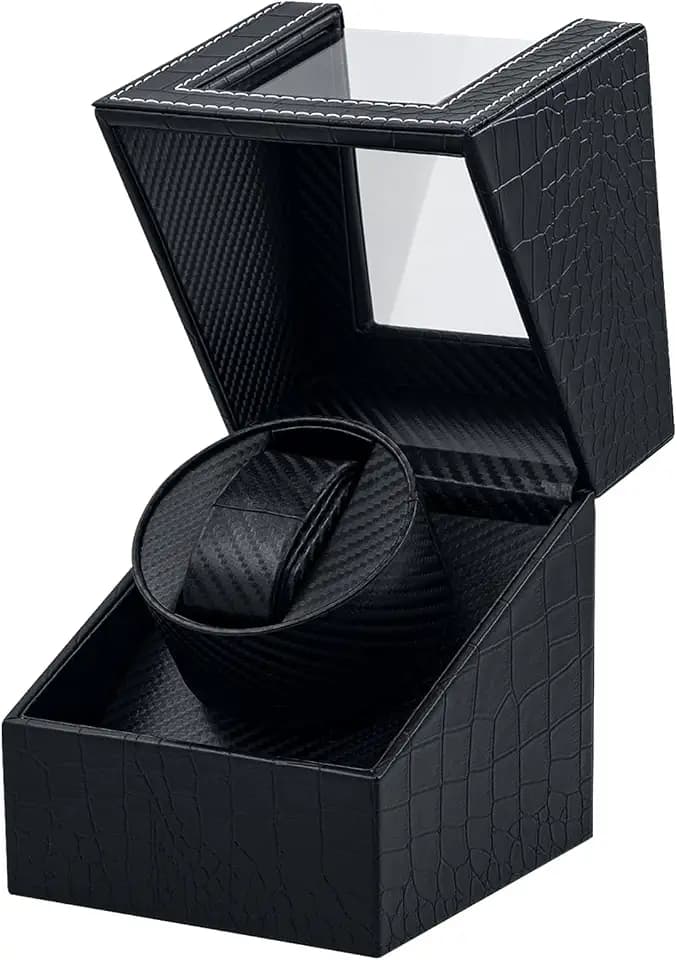 Mcbazel Single Watch Winder, Ultra Quiet Japanese Motor Automatic Watch Winder Box with Adjustable Watch Pillow
