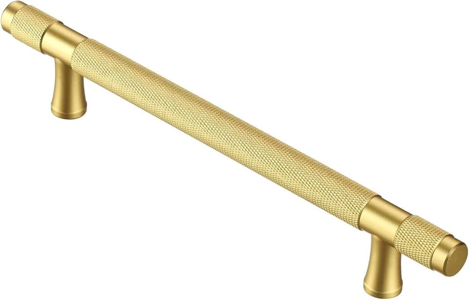 Schrankgriffe, 17,8 cm (5 Zoll) Lochmitte, gebürstetes Messing, goldfarben, 10 Stück