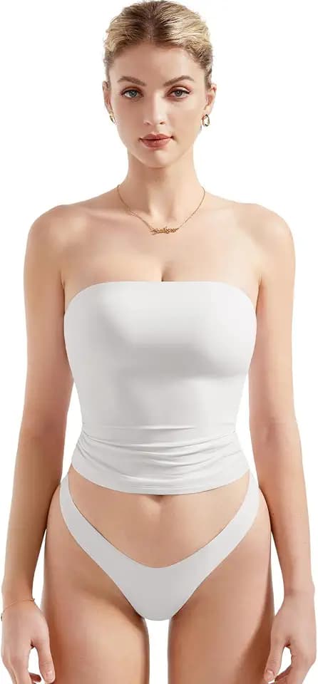 SUUKSESS Women Sexy Tube Top Summer Y2K Going Out Double Lined Basic Tank Top