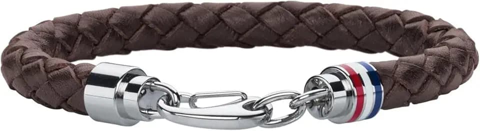 Tommy Hilfiger Jewelry Geflochtenes Lederarmband für Herren - Erhältlich aus Braune oder Schwarze Farbe