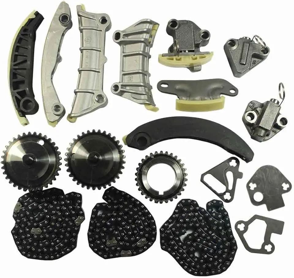 3.6L Timing Chain Kit Guide Tensioner Sprocket Cadillac CTS SRX STS GMC Acadia Chevy Equinox Malibu Traverse Buick Enclave Timing Chain Set 2.8L 3.0L 3.6L DOHC 24V Replace# 9-0753S replacement parts