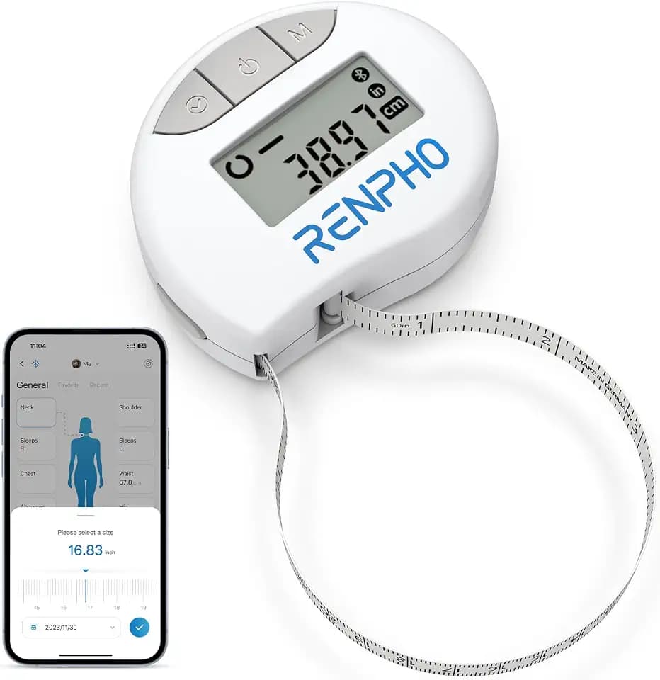 RENPHO Smart Body Measuring Tape, Bluetooth App, 60in, for Weight Loss