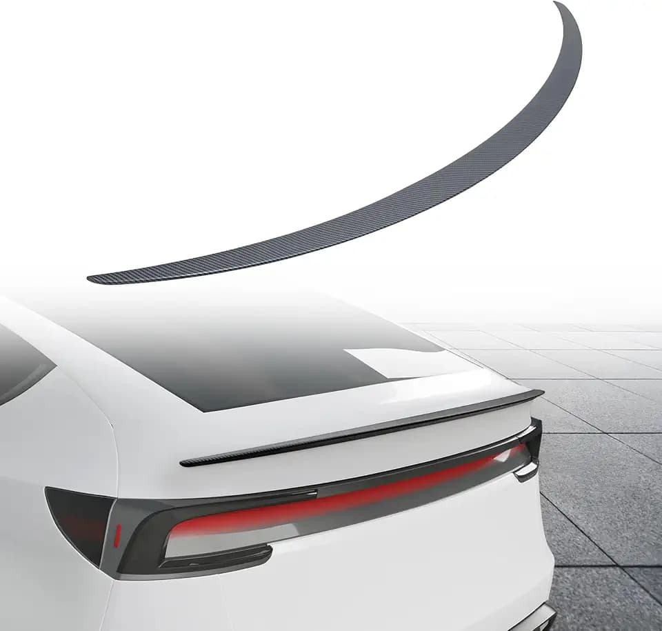 Spoiler Fit for Tesla Model Y Juniper 2025 2026, Upgrade ABS Material Rear Spoiler Wing OEM Rear Trunk Lip, Model Y Juniper Accessories, Matte Carbon Fiber