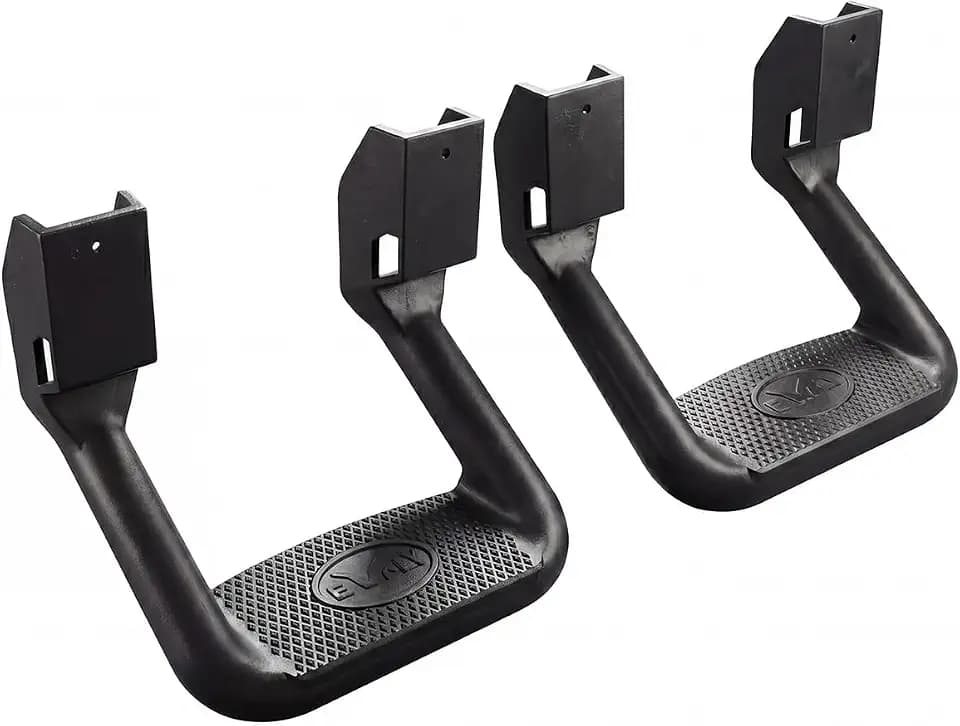 Bully BBS-1103 Truck Black Powder Coated Side Step Set, 2 Pieces (1 Pair), Includes Mounting Brackets - Fits Various Trucks from Chevy (Chevrolet), Ford, Toyota, GMC, Dodge RAM and Jeep