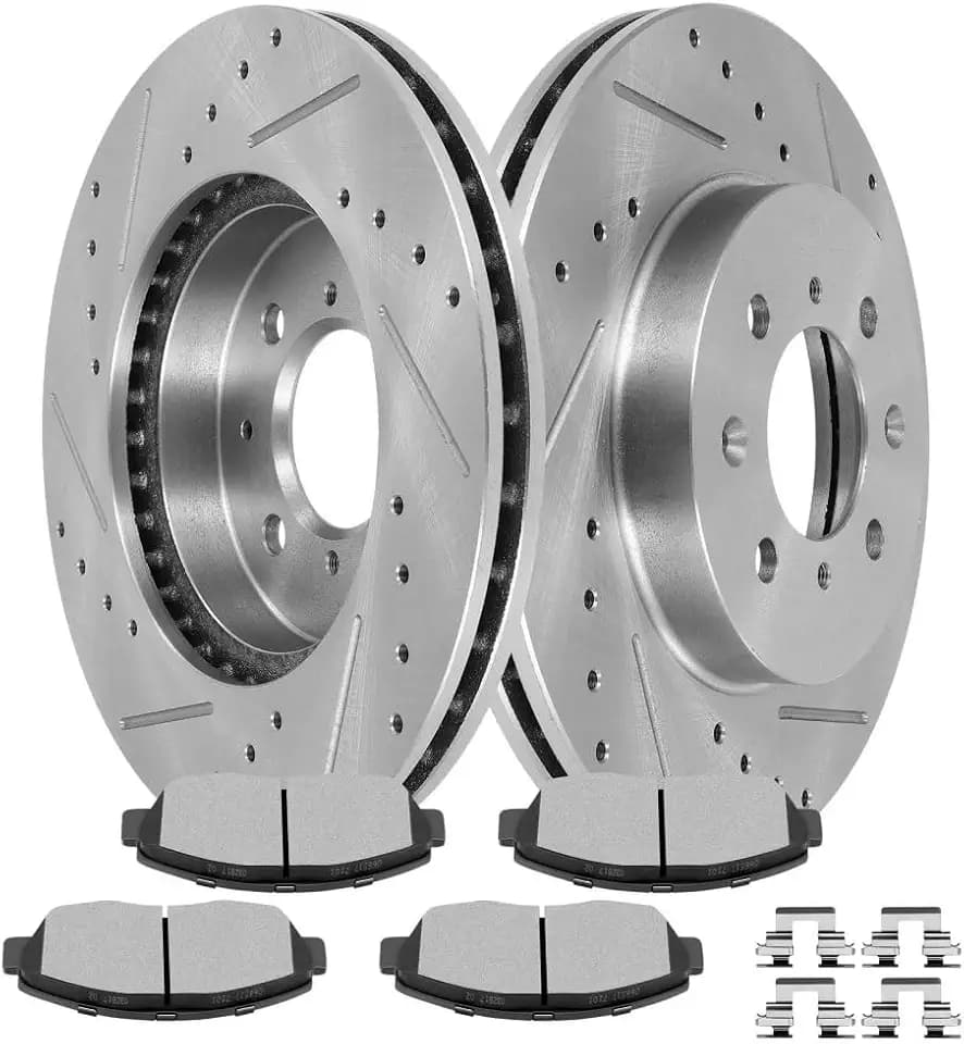 SCITOO Front Brake Kits Slotted Brakes Rotor Brakes Pads:3295;D465