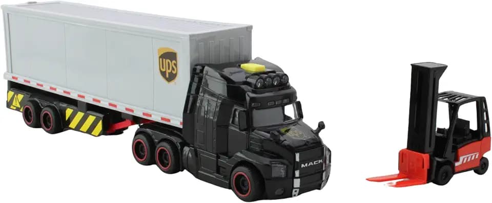 Daron Action Truck – UPS – Officially Licensed Delivery Truck Toy with Lights, Sounds, Forklift, Cargo Boxes, and Opening Doors for Kids Ages 3+