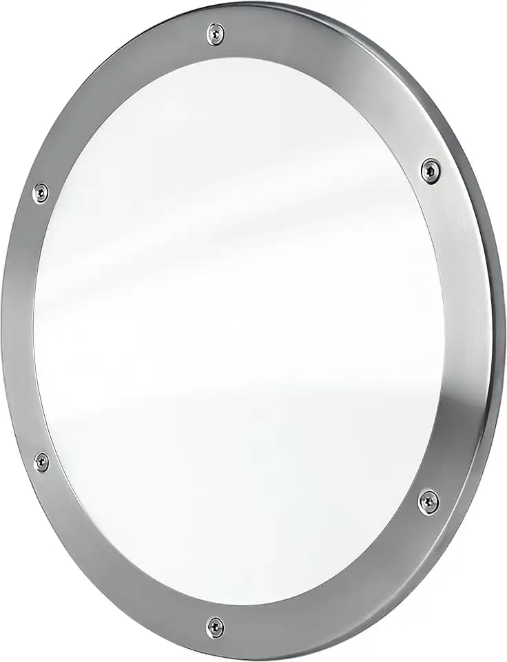 MLS Bullauge B5000 für Türen, Edelstahl, 1 Ring, 350 mm, Klares Glas