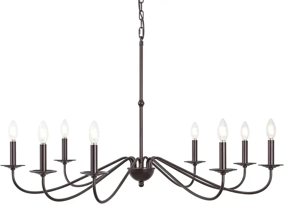JONATHAN Y Wicklow 8-Light Farmhouse Chandelier 40", Oil Rubbed Bronze