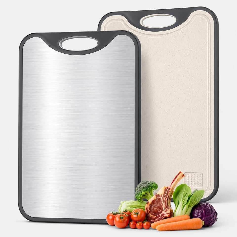 Stainless Steel Cutting Board for Dough Meat/Vegetable/Fruit/Bread/Baking (1PC-12X12 IN)