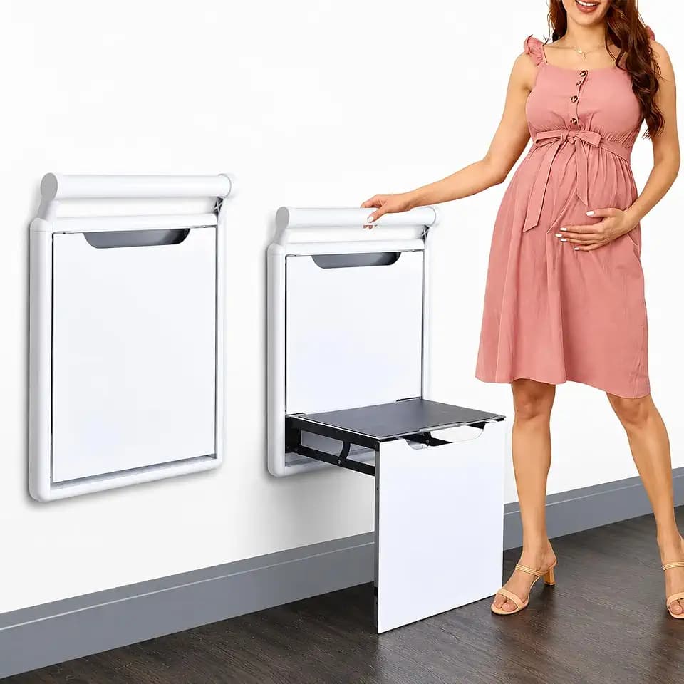 Belastbar bis 350 kg rutschfeste Sitzfläche Wandmontierte Wandklappstuhl Wandhocker Duschklappsitz