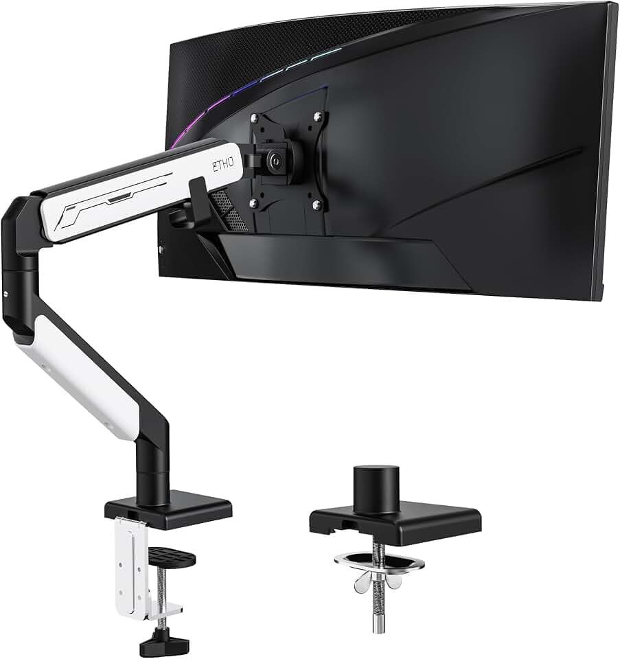 ETHU Gasfeder Monitorarm 17-40 Zoll, Ultrawide Monitor Halterung bis 14 KG