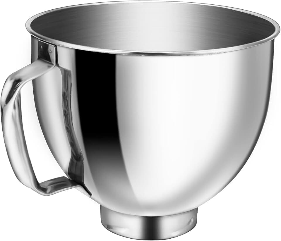 5 Quart Stainless Steel Mixer Bowl for Kitchenaid 4.5/5 Qt Tilt-Head Mixer
