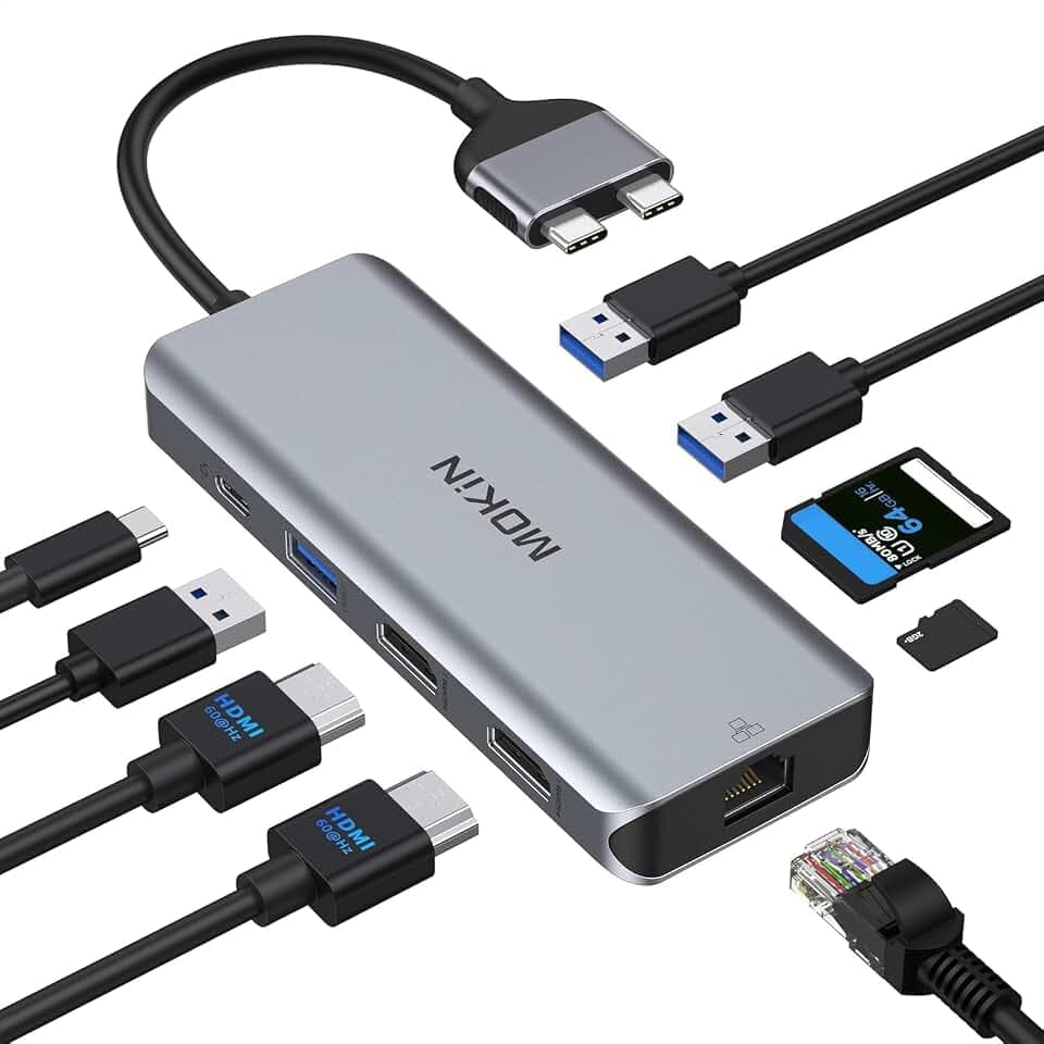 MOKiN MacBook Pro Docking Station mit Dual Monitor, MacBook Adapter HDMI